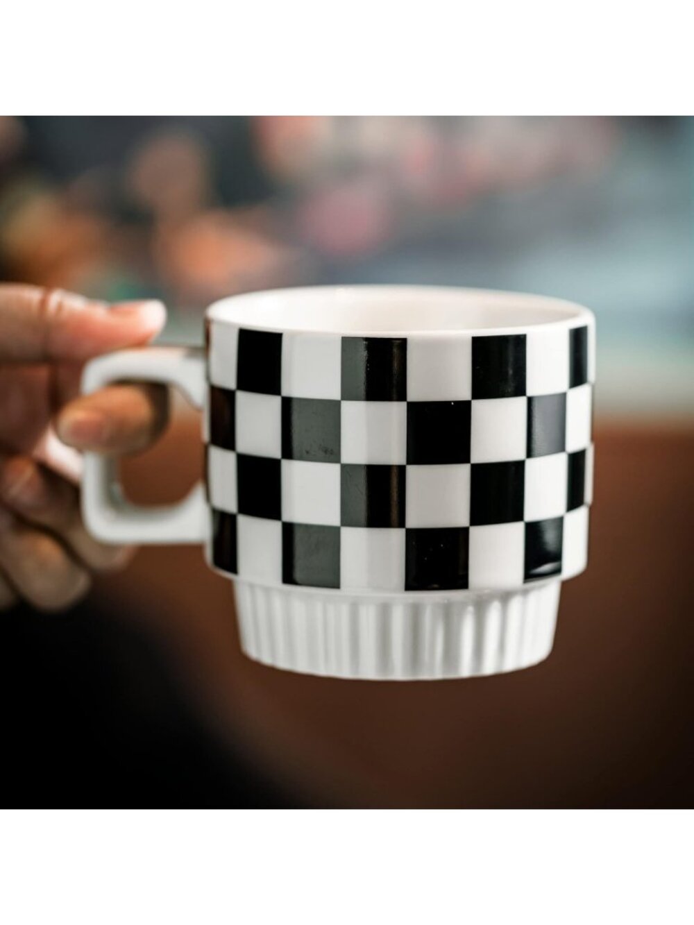 4-Piece Stackable Coffee Mug Set with Rack & Spoons - Space-Saving Design - Picture 9 of 9